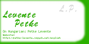 levente petke business card